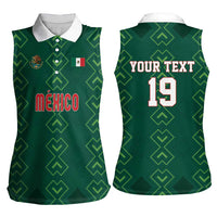 Custom Mexico Football Women Sleeveless Polo Shirt Go Champions Mexico