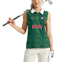Custom Mexico Football Women Sleeveless Polo Shirt Go Champions Mexico