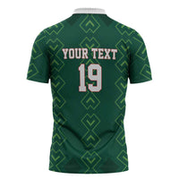 Custom Mexico Football Zipper Polo Shirt Go Champions Mexico