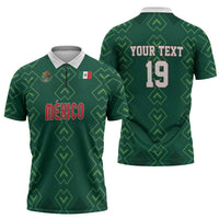 Custom Mexico Football Zipper Polo Shirt Go Champions Mexico