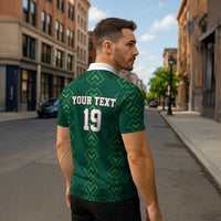 Custom Mexico Football Zipper Polo Shirt Go Champions Mexico