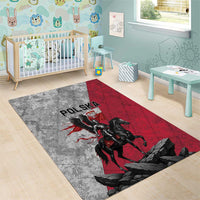 Poland Winged Hussar Warrior Area Rug Polska Flag Armor Spirit