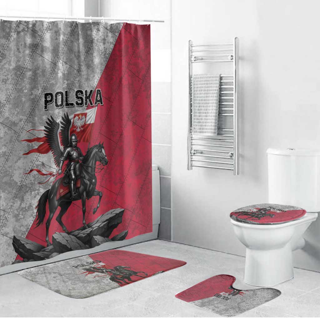 Poland Winged Hussar Warrior Bathroom Set Polska Flag Armor Spirit