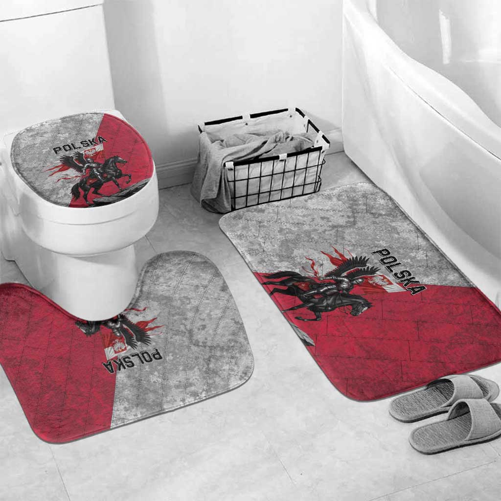 Poland Winged Hussar Warrior Bathroom Set Polska Flag Armor Spirit