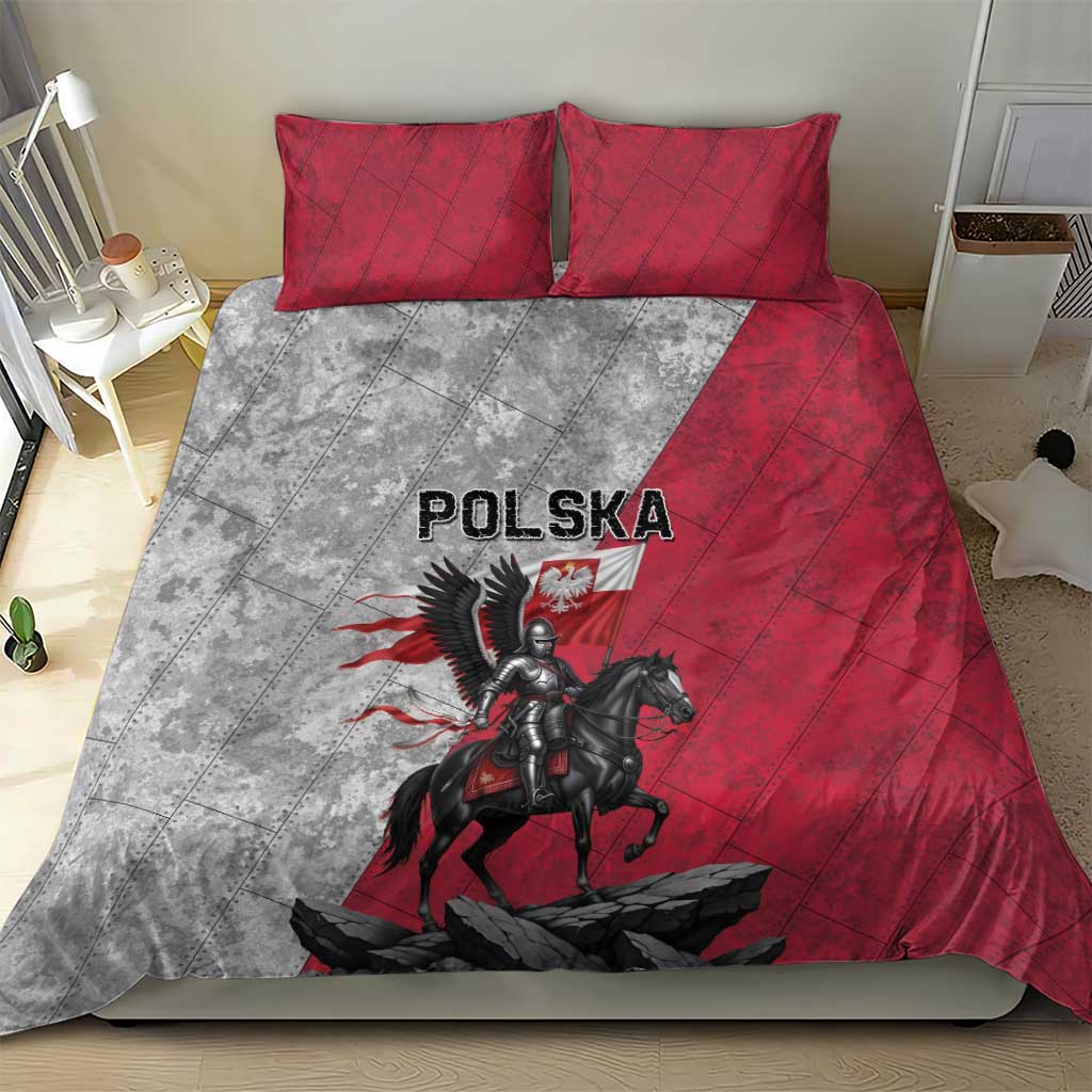 Poland Winged Hussar Warrior Bedding Set Polska Flag Armor Spirit