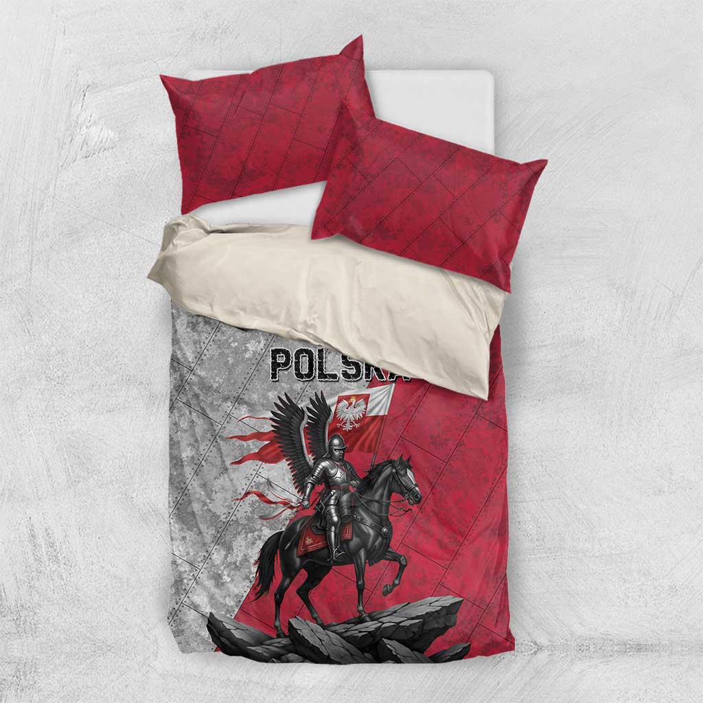 Poland Winged Hussar Warrior Bedding Set Polska Flag Armor Spirit