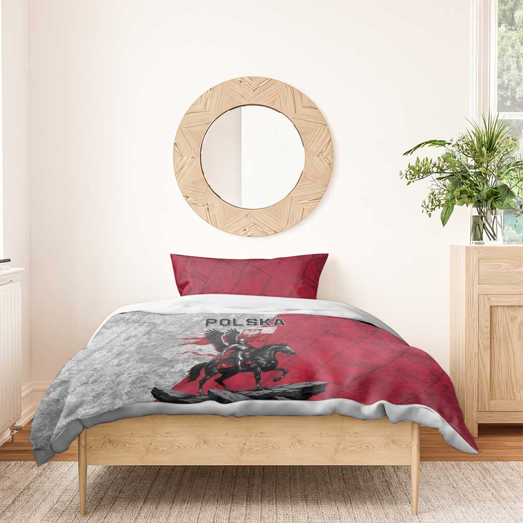 Poland Winged Hussar Warrior Bedding Set Polska Flag Armor Spirit