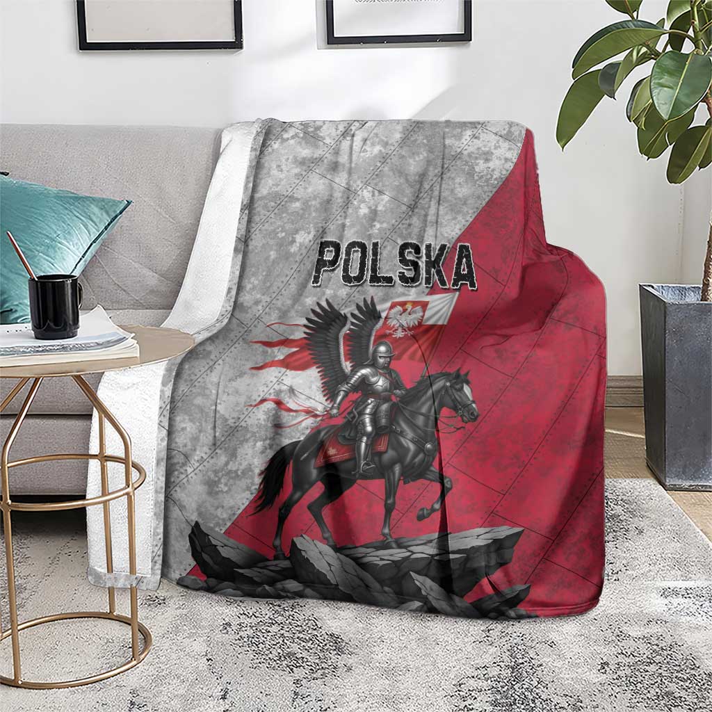 Poland Winged Hussar Warrior Blanket Polska Flag Armor Spirit