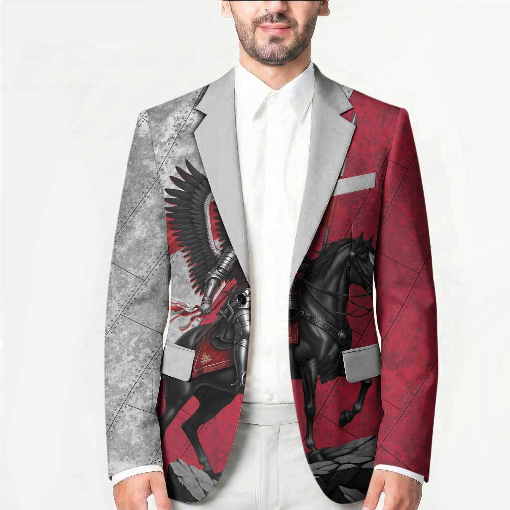 Poland Winged Hussar Warrior Blazer Polska Flag Armor Spirit