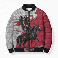 Poland Winged Hussar Warrior Bomber Puffer Jacket Polska Flag Armor Spirit