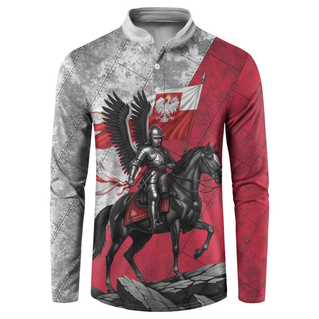 Poland Winged Hussar Warrior Button Sweatshirt Polska Flag Armor Spirit
