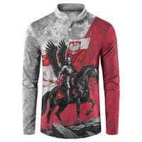 Poland Winged Hussar Warrior Button Sweatshirt Polska Flag Armor Spirit