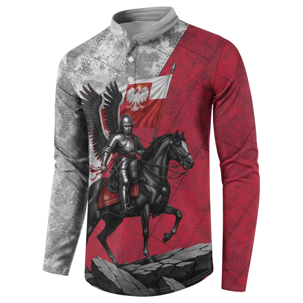 Poland Winged Hussar Warrior Button Sweatshirt Polska Flag Armor Spirit