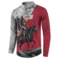 Poland Winged Hussar Warrior Button Sweatshirt Polska Flag Armor Spirit
