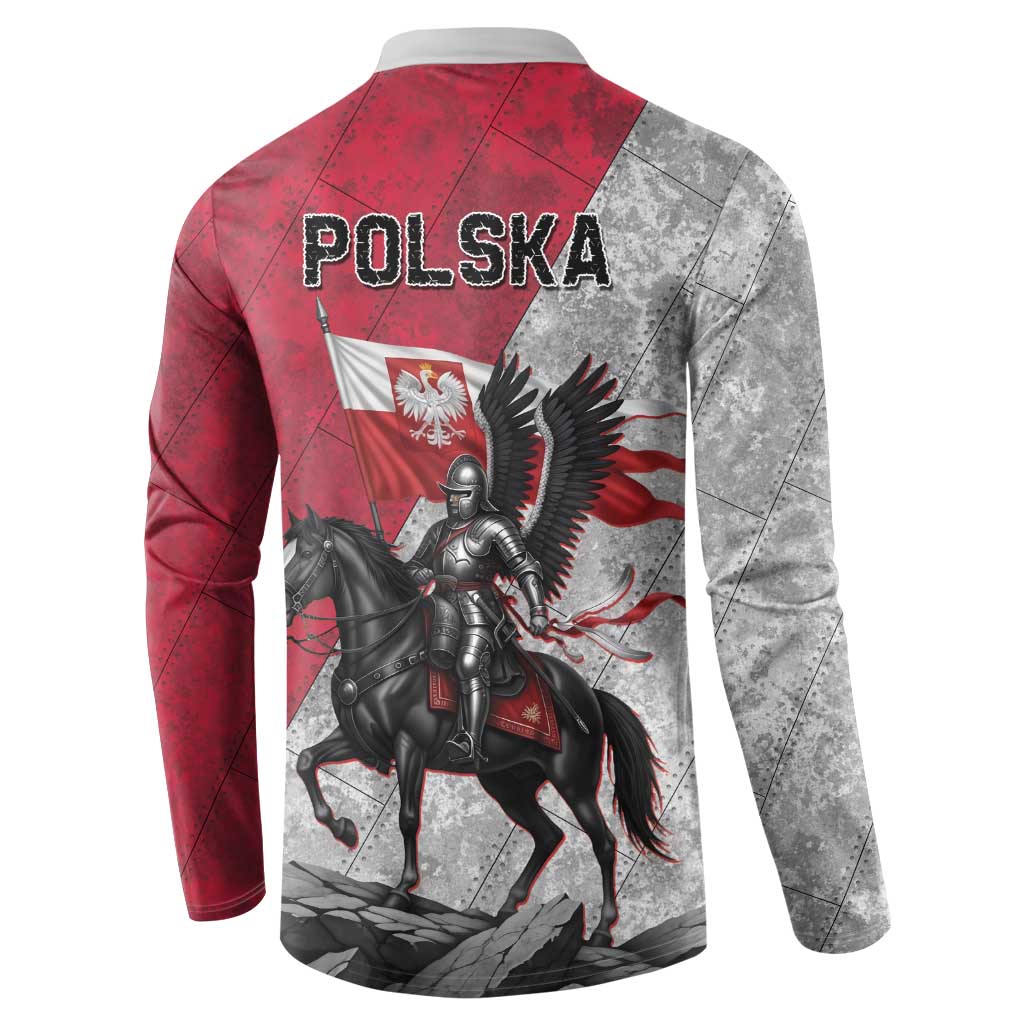 Poland Winged Hussar Warrior Button Sweatshirt Polska Flag Armor Spirit