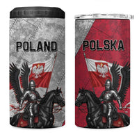 Poland Winged Hussar Warrior 4 in 1 Can Cooler Tumbler Polska Flag Armor Spirit