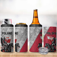 Poland Winged Hussar Warrior 4 in 1 Can Cooler Tumbler Polska Flag Armor Spirit