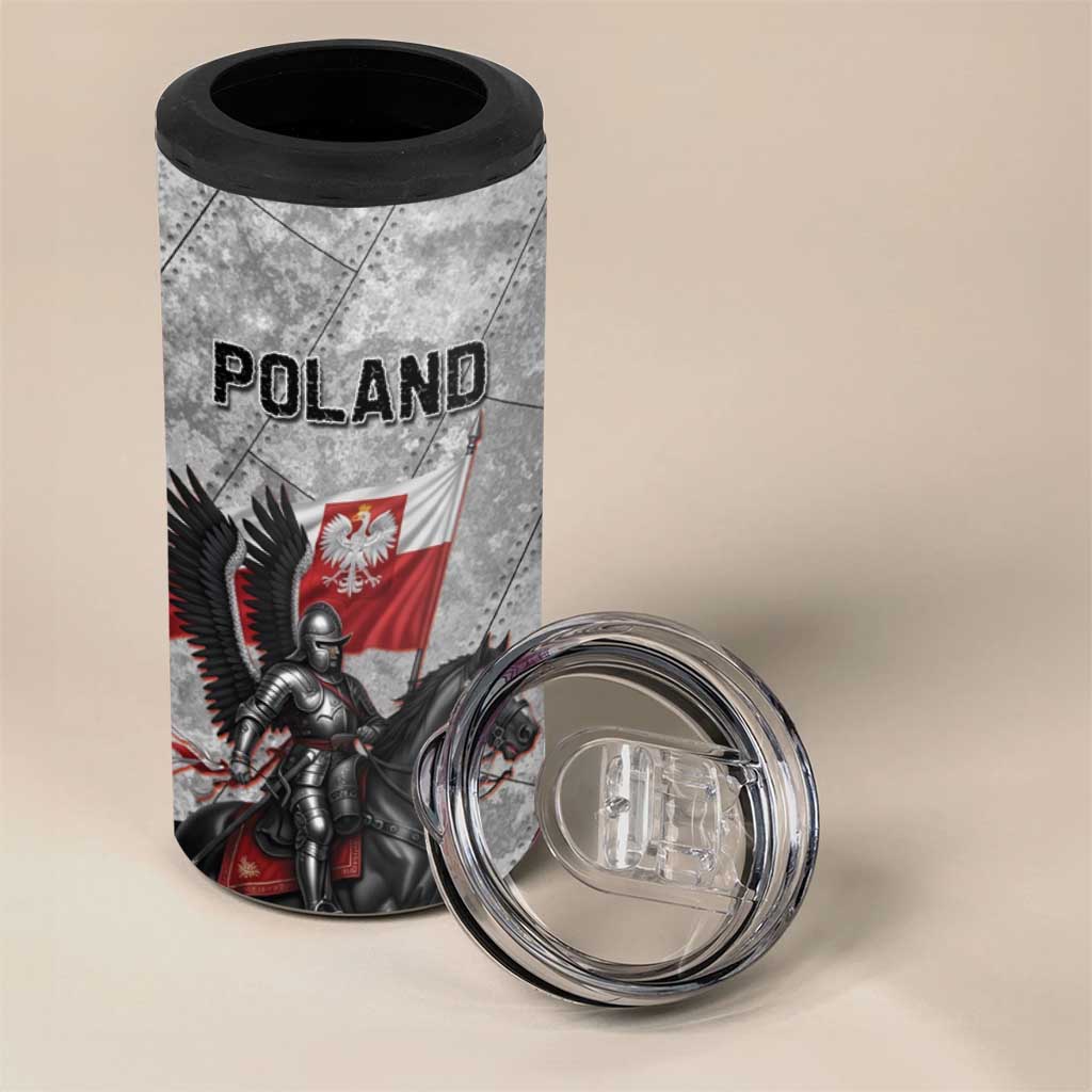Poland Winged Hussar Warrior 4 in 1 Can Cooler Tumbler Polska Flag Armor Spirit