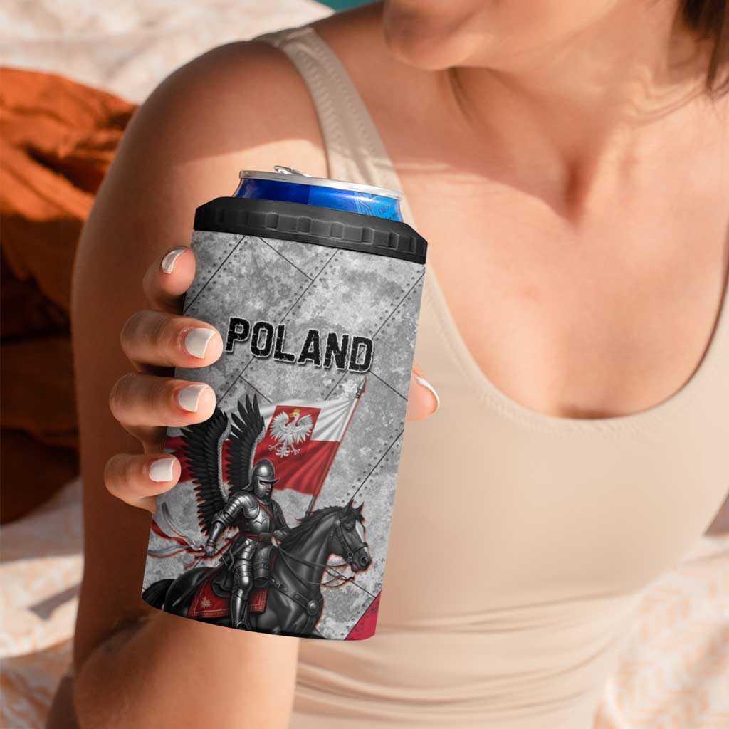 Poland Winged Hussar Warrior 4 in 1 Can Cooler Tumbler Polska Flag Armor Spirit