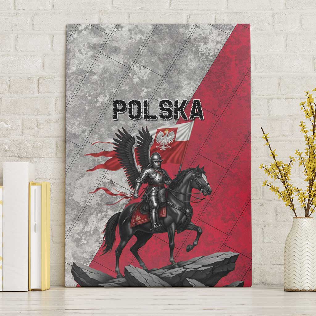 Poland Winged Hussar Warrior Canvas Wall Art Polska Flag Armor Spirit