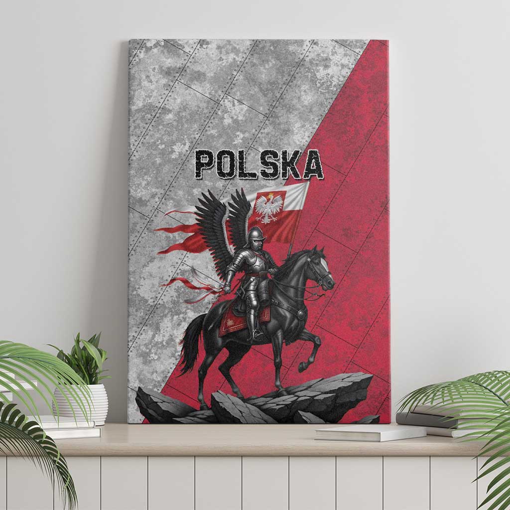 Poland Winged Hussar Warrior Canvas Wall Art Polska Flag Armor Spirit