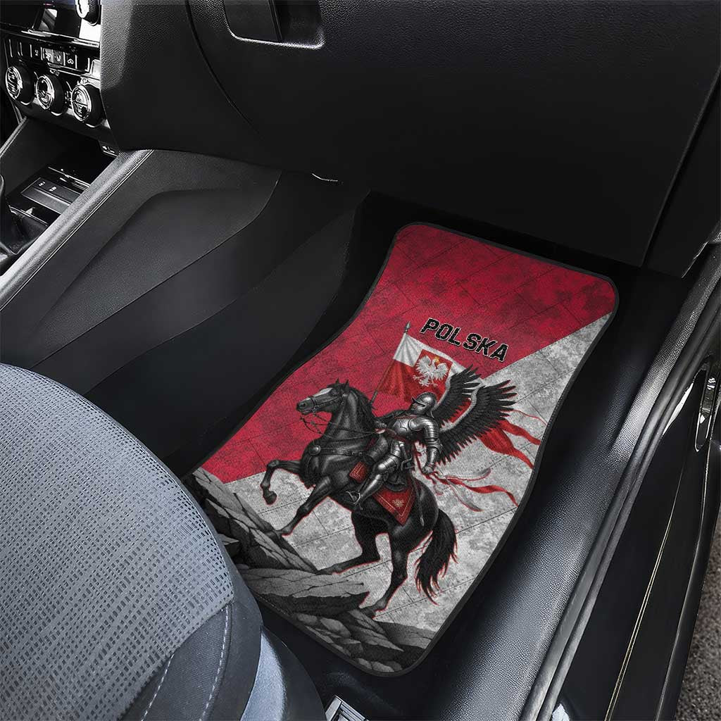 Poland Winged Hussar Warrior Car Mats Polska Flag Armor Spirit