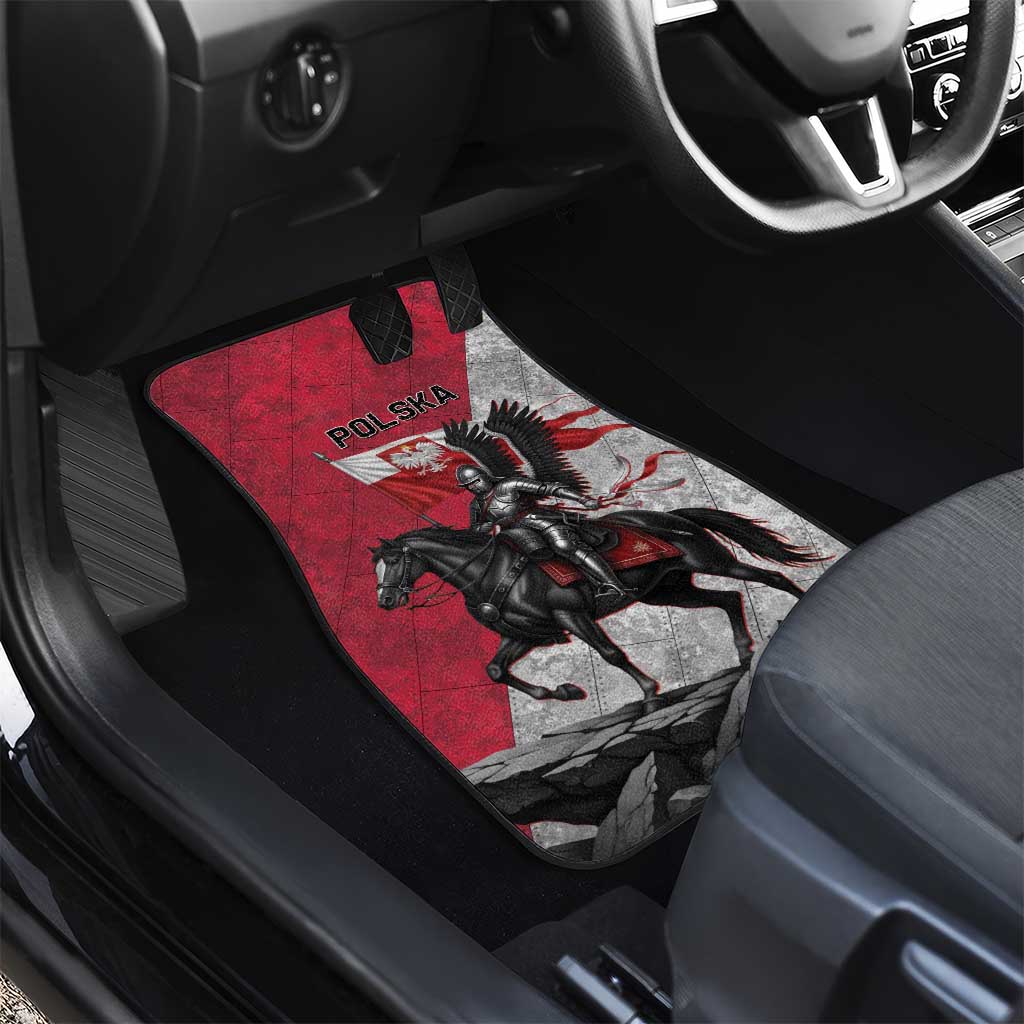 Poland Winged Hussar Warrior Car Mats Polska Flag Armor Spirit