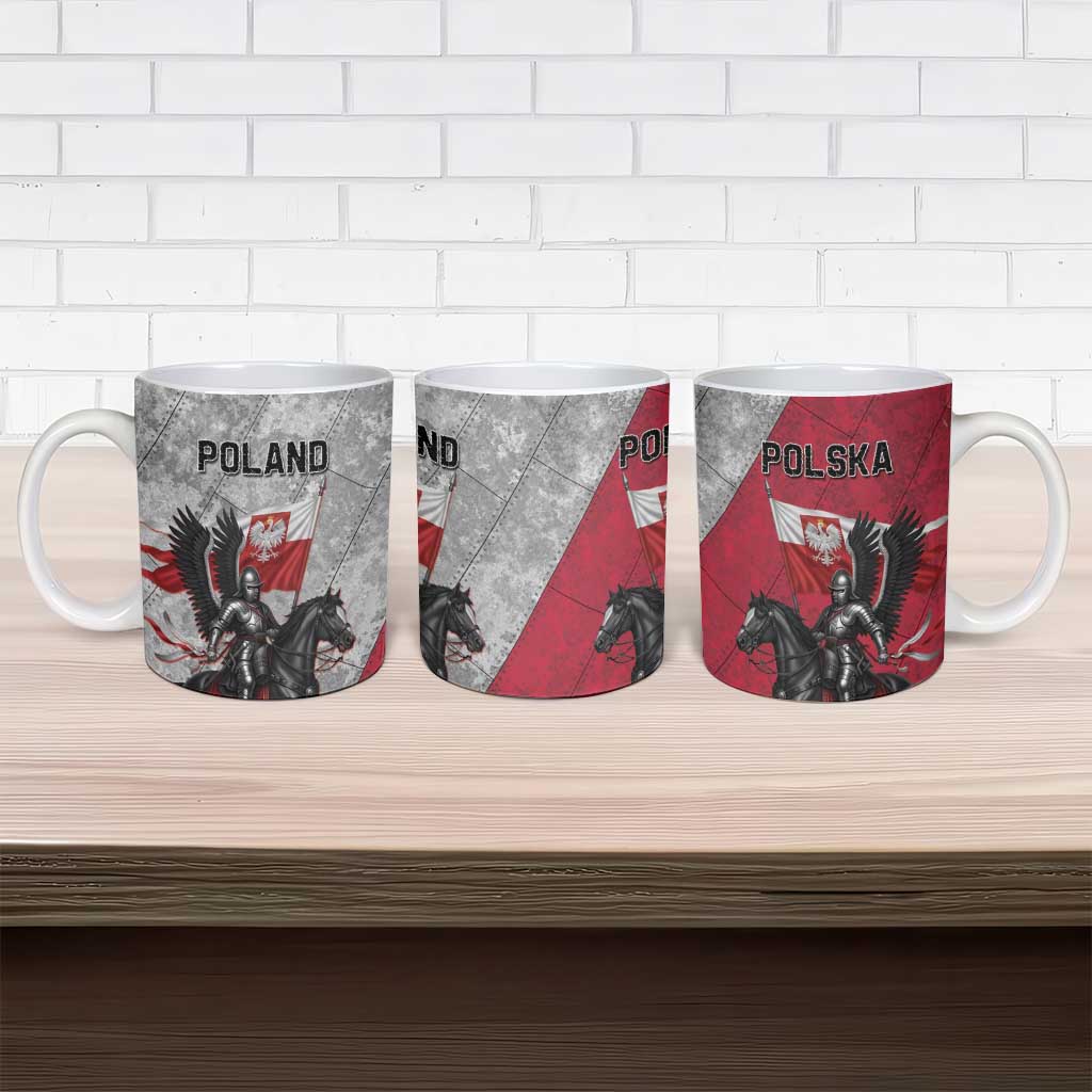 Poland Winged Hussar Warrior Ceramic Mug Polska Flag Armor Spirit
