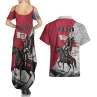 Poland Winged Hussar Warrior Couples Matching Summer Maxi Dress and Hawaiian Shirt Polska Flag Armor Spirit