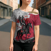 Poland Winged Hussar Warrior Cross Shoulder Shirt Polska Flag Armor Spirit