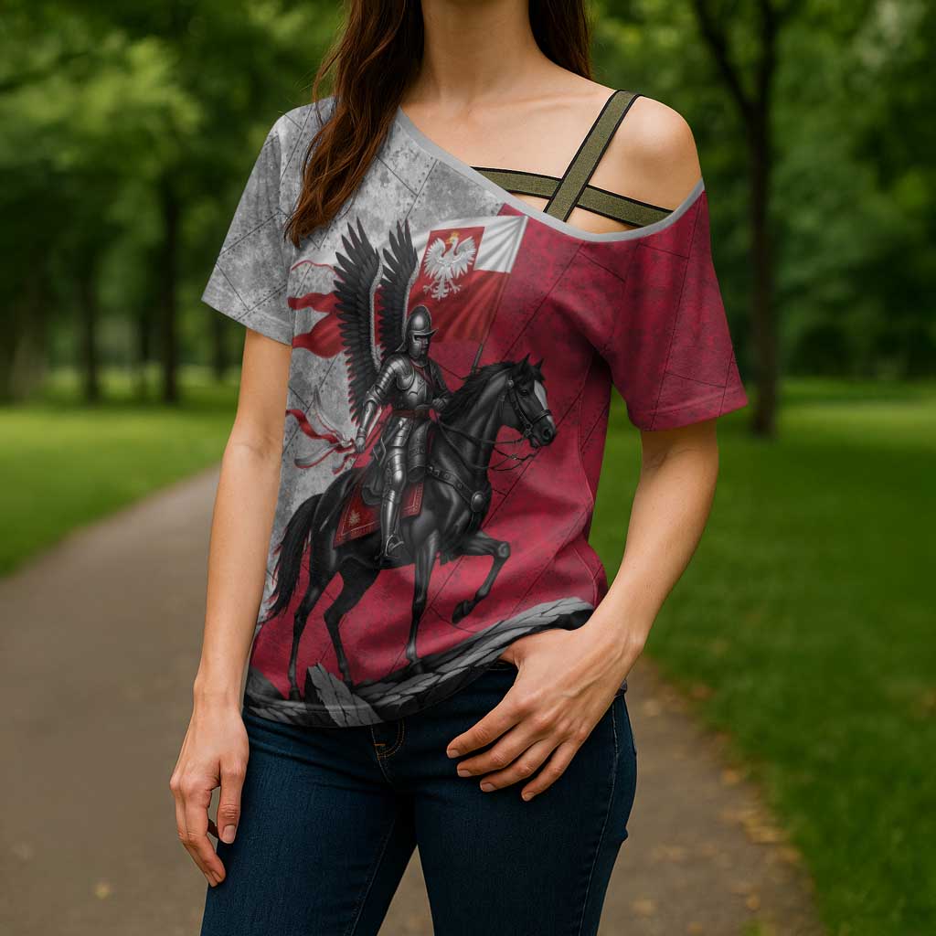 Poland Winged Hussar Warrior Cross Shoulder Shirt Polska Flag Armor Spirit