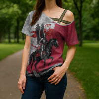 Poland Winged Hussar Warrior Cross Shoulder Shirt Polska Flag Armor Spirit
