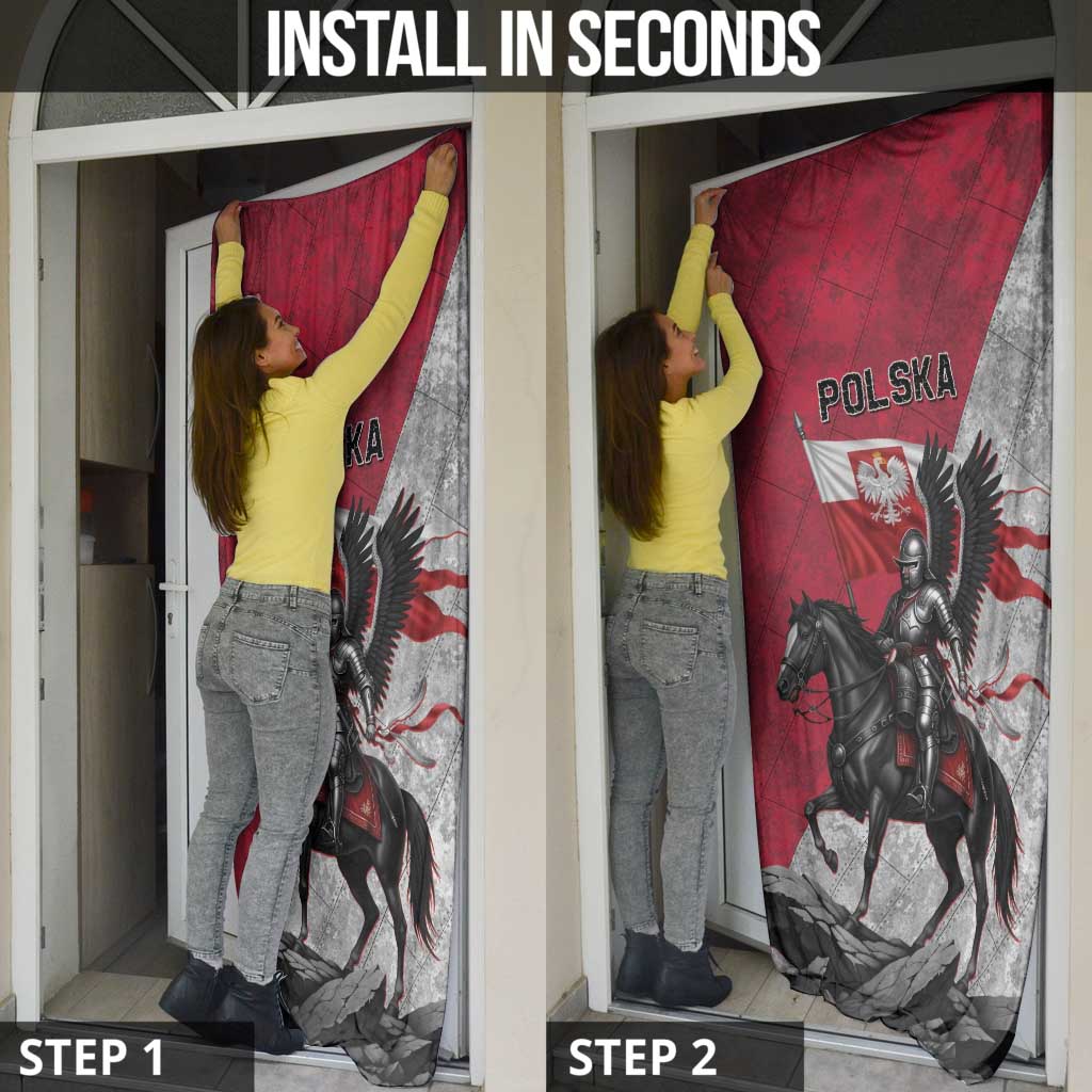 Poland Winged Hussar Warrior Door Cover Polska Flag Armor Spirit