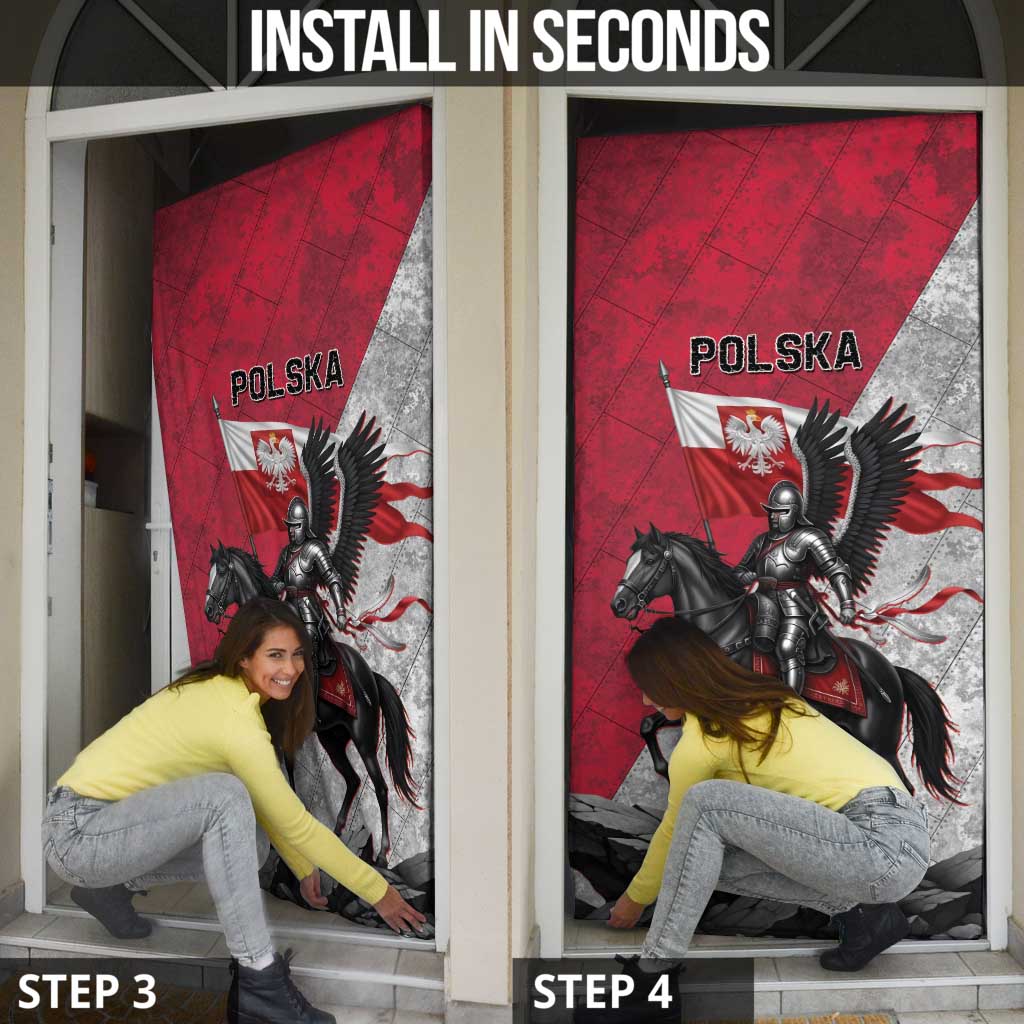 Poland Winged Hussar Warrior Door Cover Polska Flag Armor Spirit