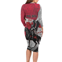 Poland Winged Hussar Warrior Family Matching Long Sleeve Bodycon Dress and Hawaiian Shirt Polska Flag Armor Spirit