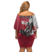 Poland Winged Hussar Warrior Family Matching Off Shoulder Short Dress and Hawaiian Shirt Polska Flag Armor Spirit
