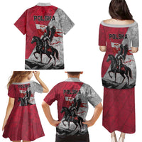 Poland Winged Hussar Warrior Family Matching Puletasi and Hawaiian Shirt Polska Flag Armor Spirit
