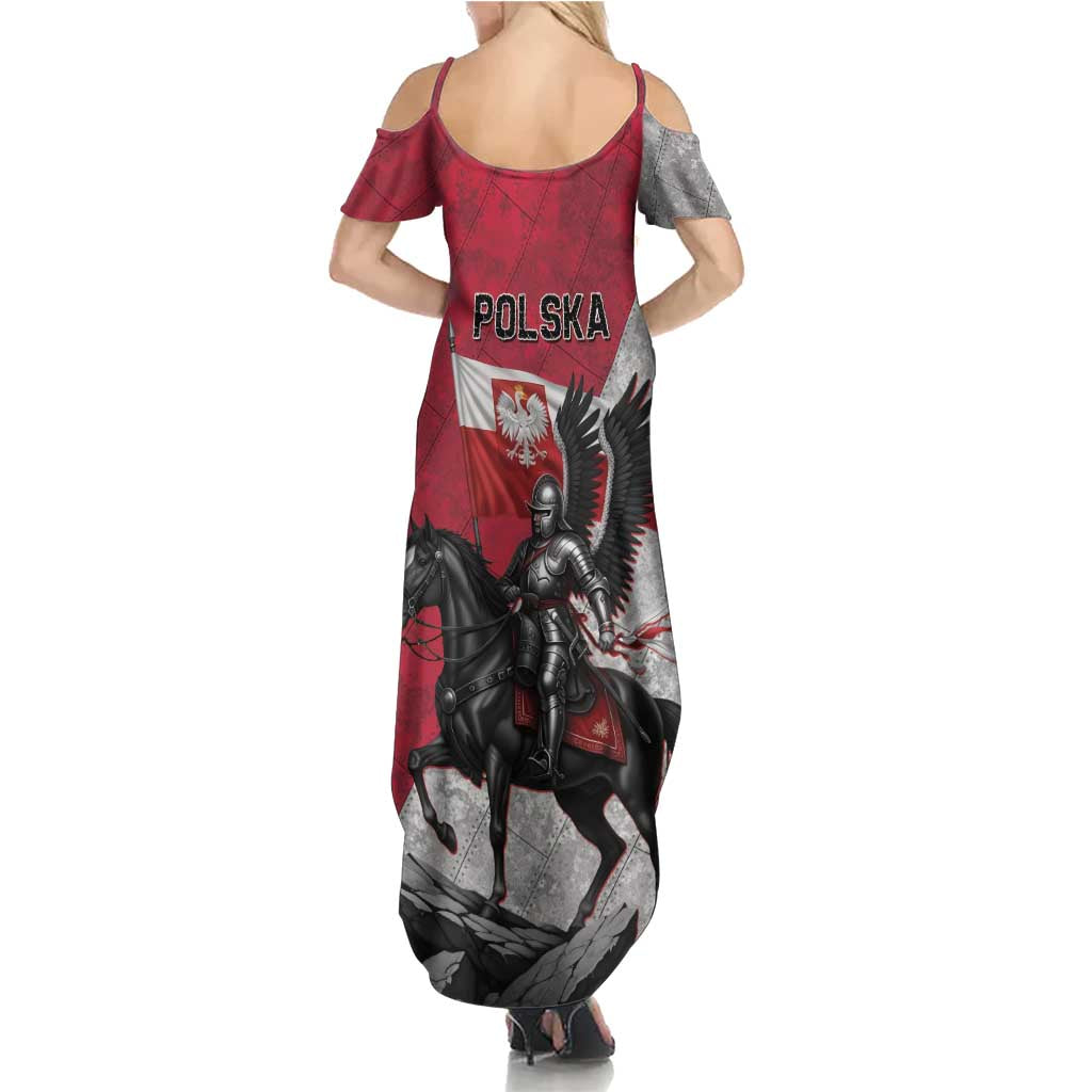 Poland Winged Hussar Warrior Family Matching Summer Maxi Dress and Hawaiian Shirt Polska Flag Armor Spirit