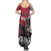 Poland Winged Hussar Warrior Family Matching Summer Maxi Dress and Hawaiian Shirt Polska Flag Armor Spirit