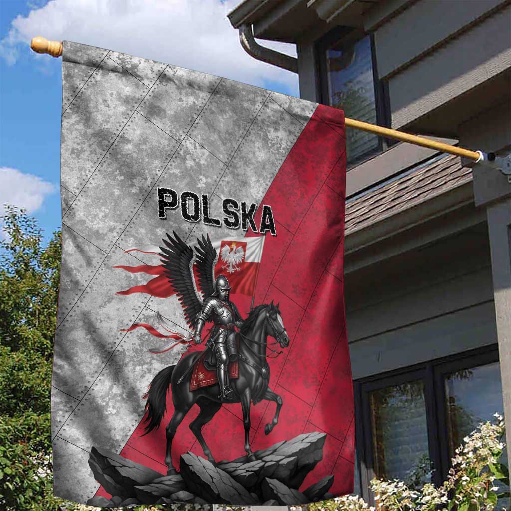 Poland Winged Hussar Warrior Garden Flag Polska Flag Armor Spirit