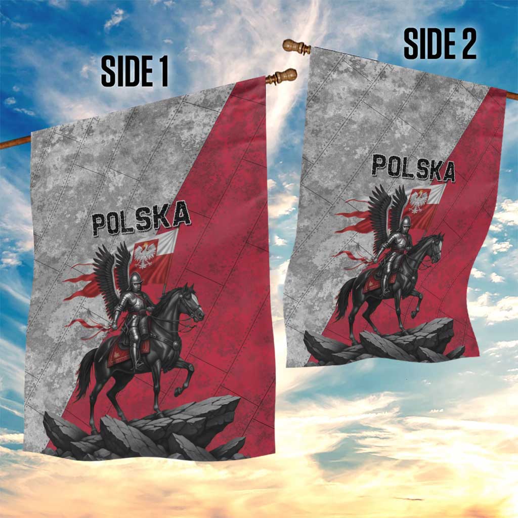 Poland Winged Hussar Warrior Garden Flag Polska Flag Armor Spirit