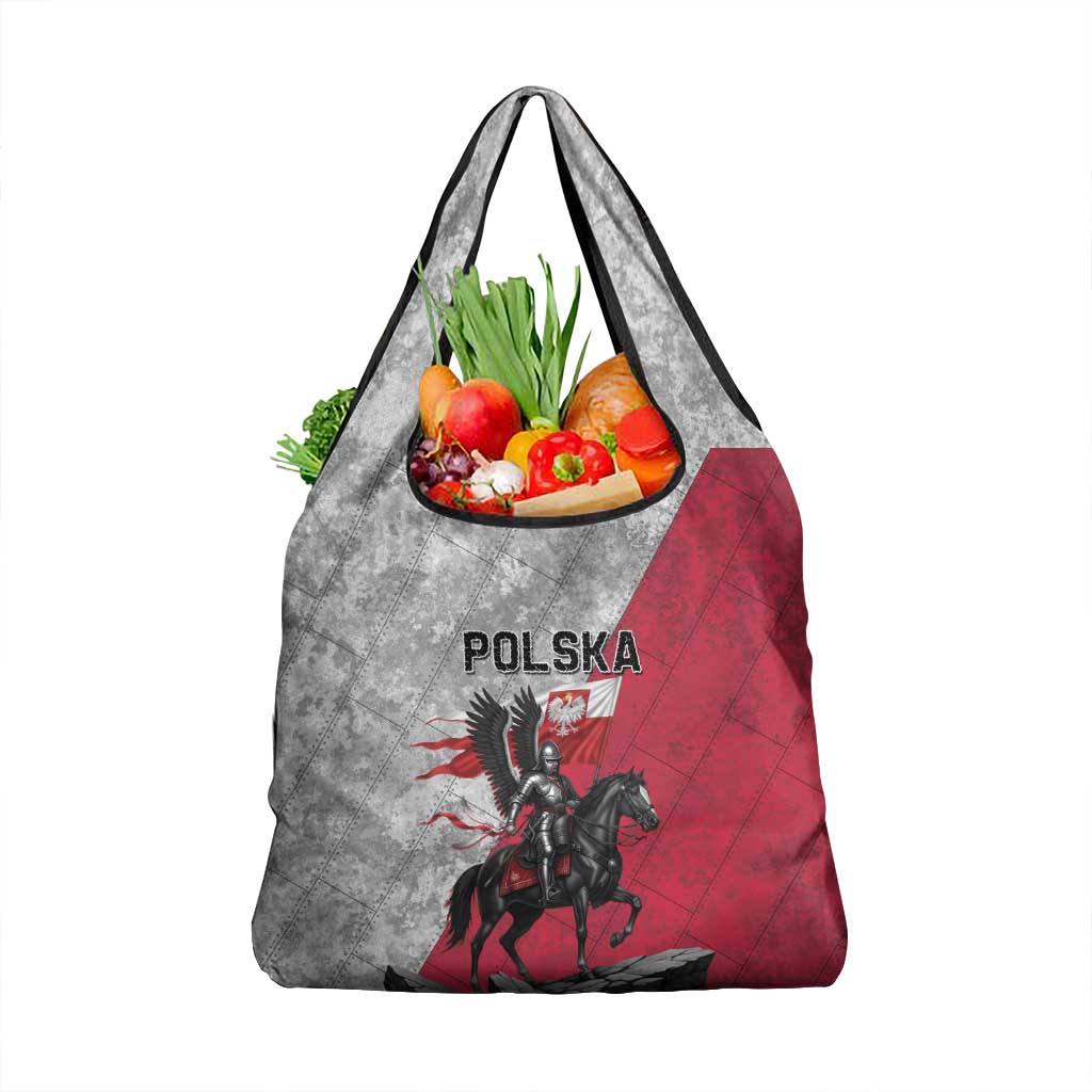 Poland Winged Hussar Warrior Grocery Bag Polska Flag Armor Spirit