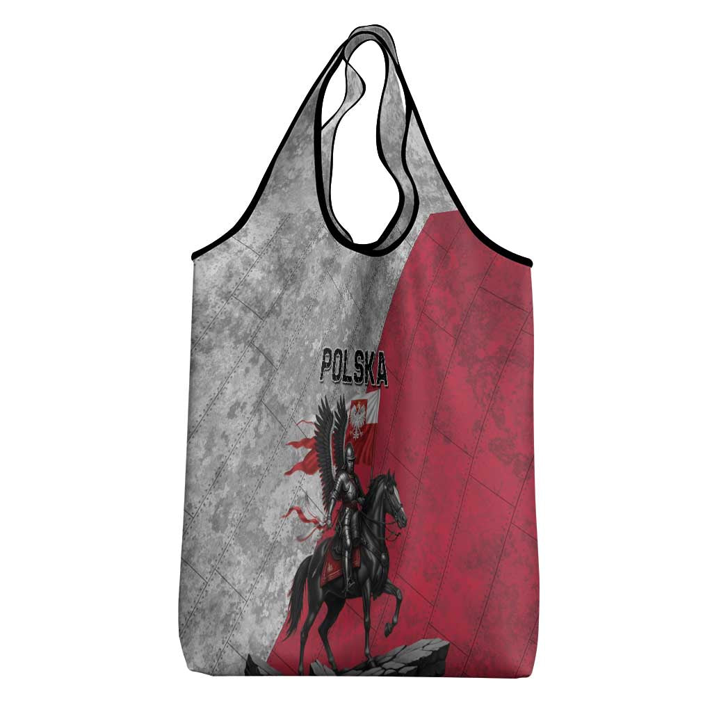 Poland Winged Hussar Warrior Grocery Bag Polska Flag Armor Spirit