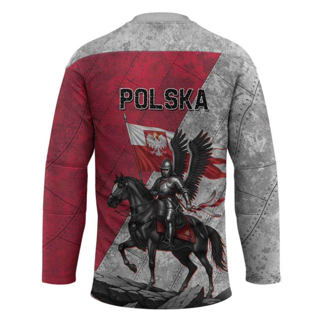 Poland Winged Hussar Warrior Hockey Jersey Polska Flag Armor Spirit