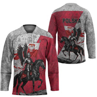 Poland Winged Hussar Warrior Hockey Jersey Polska Flag Armor Spirit