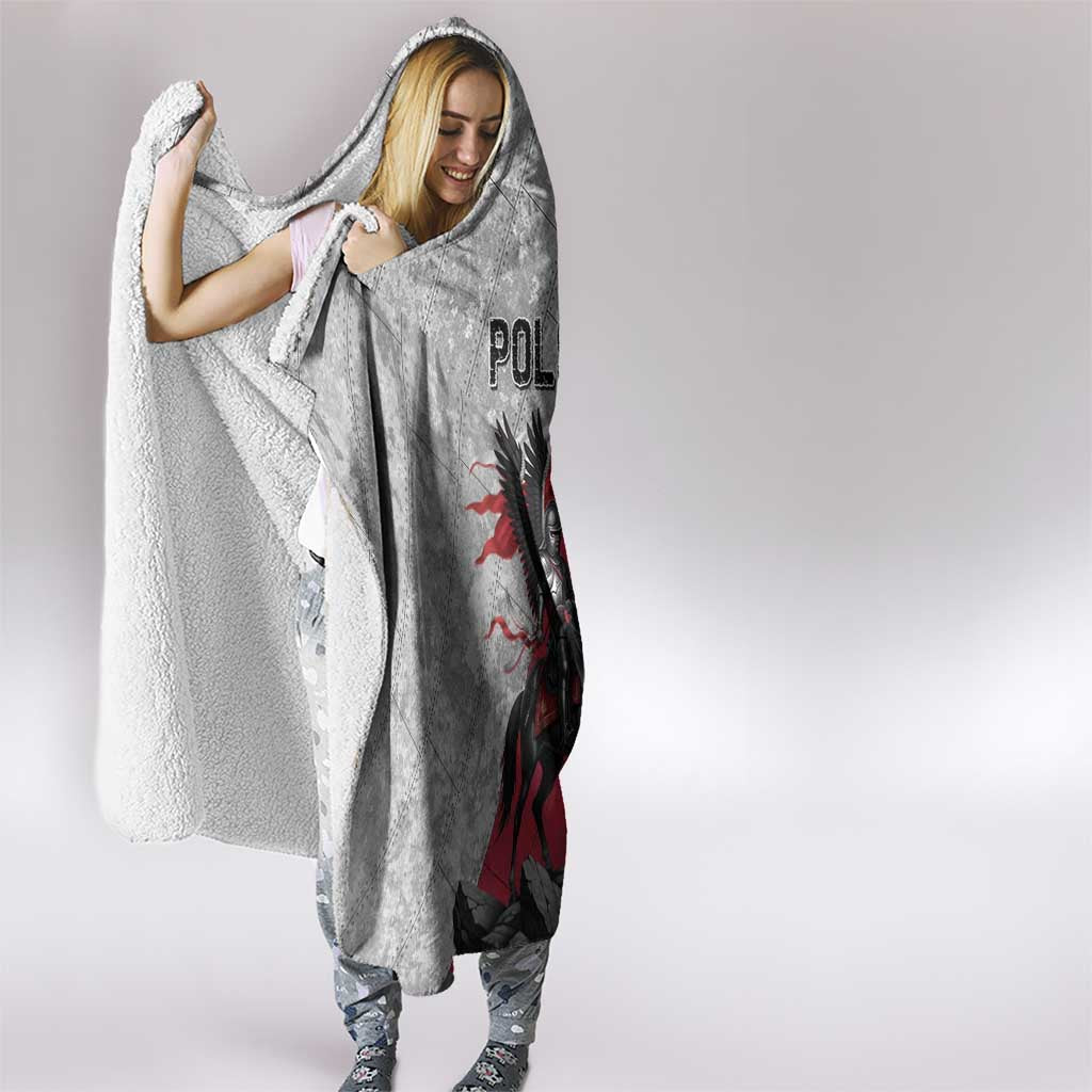 Poland Winged Hussar Warrior Hooded Blanket Polska Flag Armor Spirit