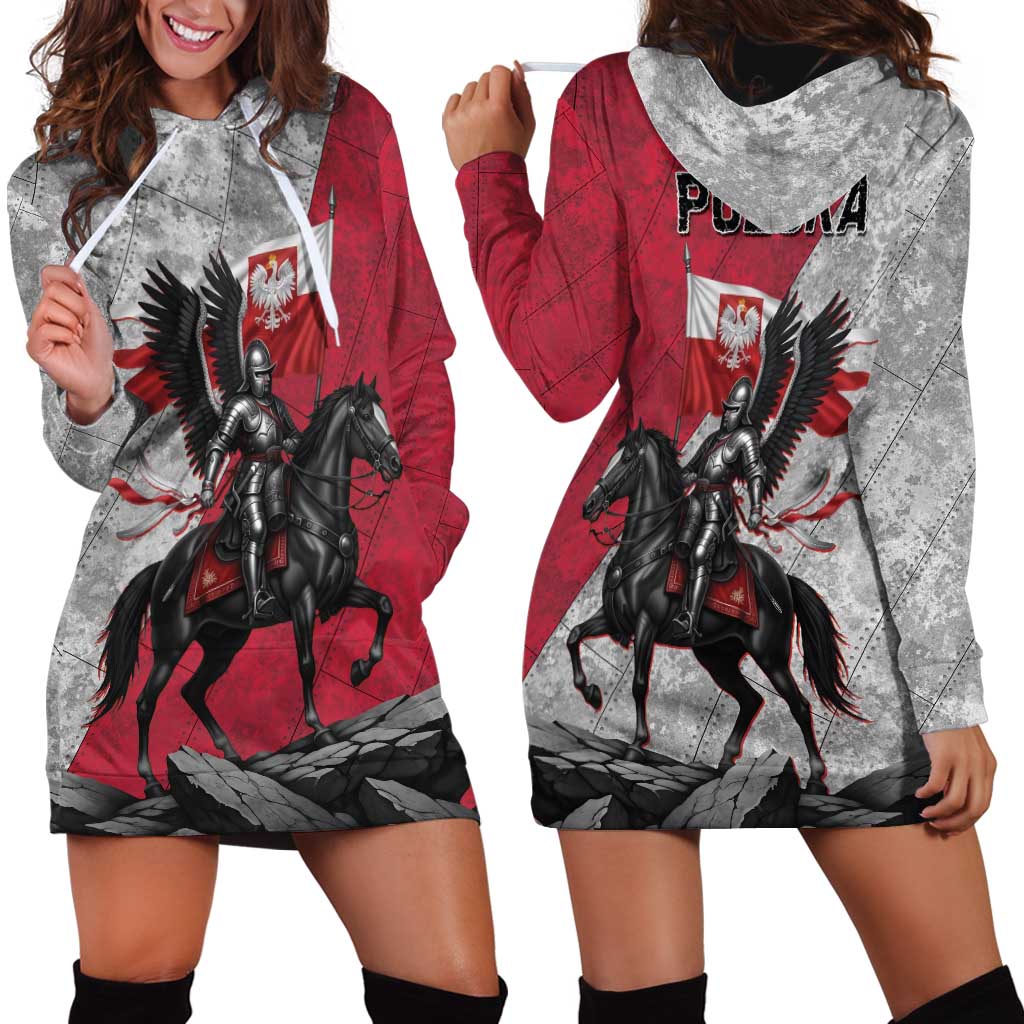 Poland Winged Hussar Warrior Hoodie Dress Polska Flag Armor Spirit