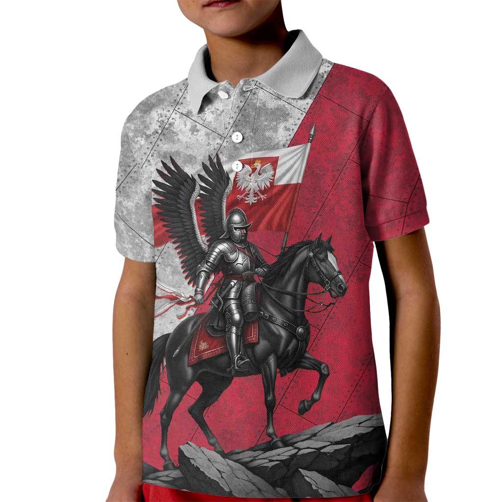 Poland Winged Hussar Warrior Kid Polo Shirt Polska Flag Armor Spirit