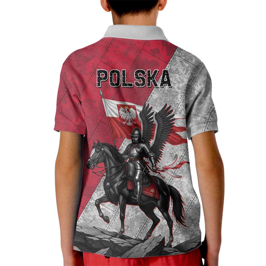 Poland Winged Hussar Warrior Kid Polo Shirt Polska Flag Armor Spirit