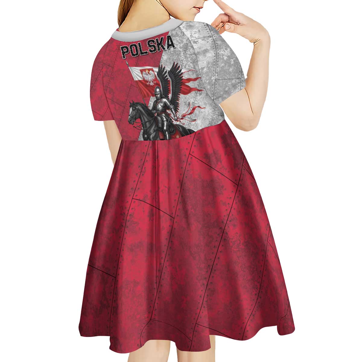 Poland Winged Hussar Warrior Kid Short Sleeve Dress Polska Flag Armor Spirit